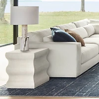 Onda Whitewashed Oak Wood Side Table