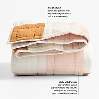 Supersoft Warm Toned Upcycled Organic Cotton Gauze Kids Full/Queen Quilt