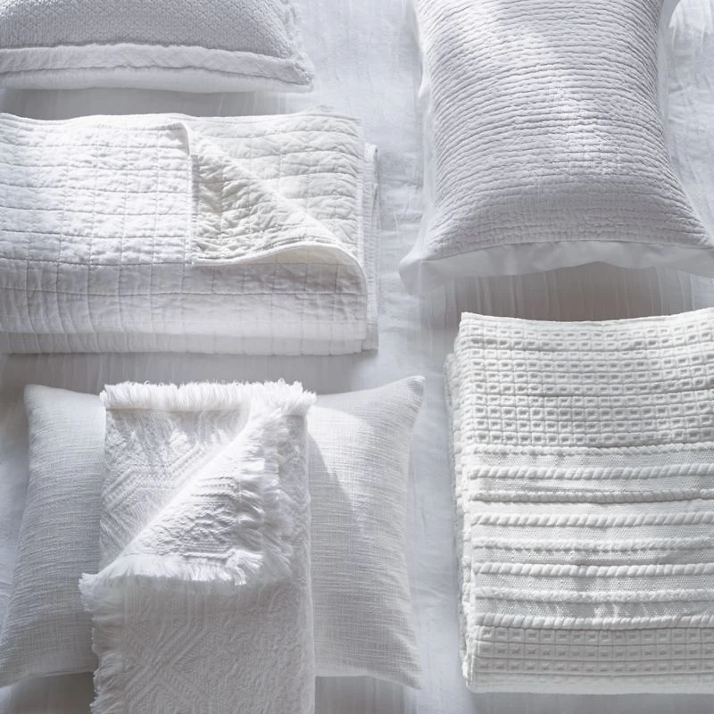 Celeste White Cotton Solid Standard Sham