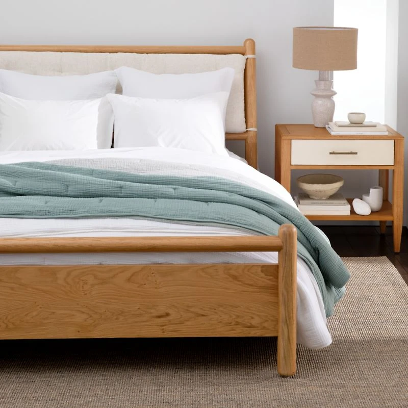 Solano Queen Wood Bed Headboard Cushion
