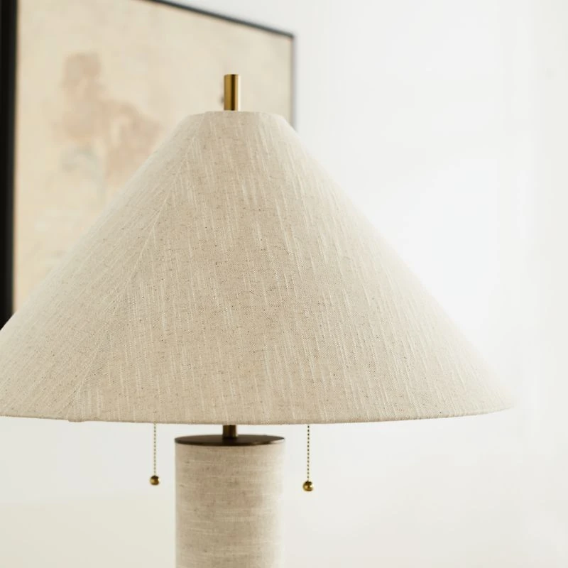 Remi Natural Linen Floor Lamp 65"