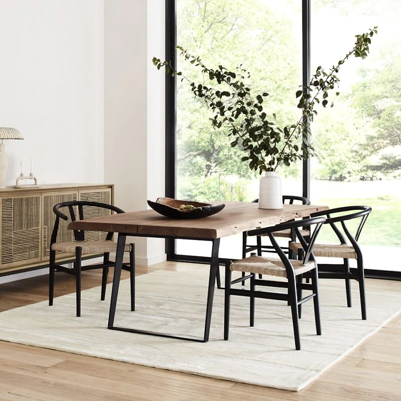 Yukon 80" Warm Acacia Live Edge Solid Wood Dining Table