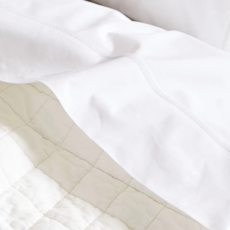 Warm White Belgian Flax Linen Quilt King