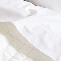 Warm White Belgian Flax Linen Quilt King
