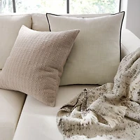 Bari 20"x20" Taupe Knitted Throw Pillow Cover