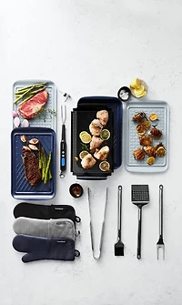 Extra-Large Prep and Serve Stacking Grill Prep Trays, Set of 2