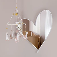 Large Heart White Metal Wall Mirror by Leanne Ford