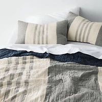 Laurentis Blue Crinkle Stripe Euro Sham