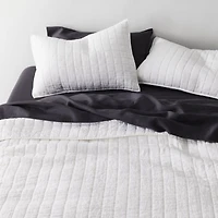 Warm White Belgian Flax Linen Quilt King