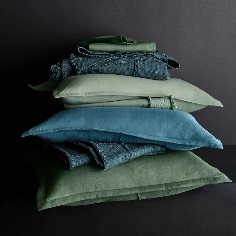 Pure Linen Solid Duck Green Standard Pillow Sham