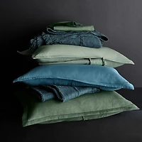 Pure Linen Solid Duck Green Standard Pillow Sham
