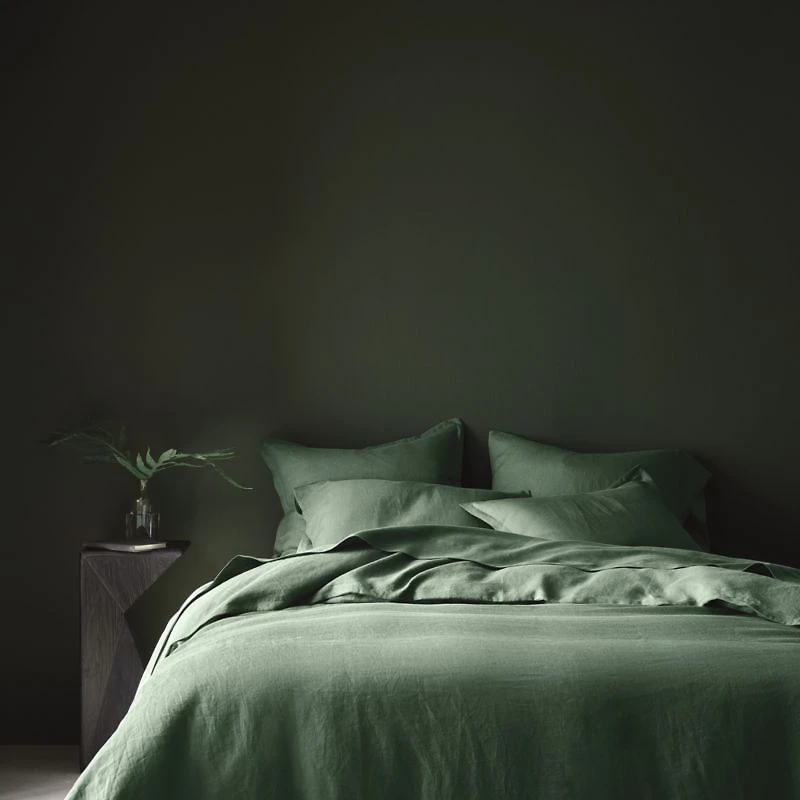 Pure Linen Solid Duck Green Standard Pillow Sham