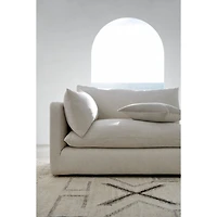 Unwind Modular 4-Piece L-Shaped Slipcovered Sectional Sofa with Ottoman