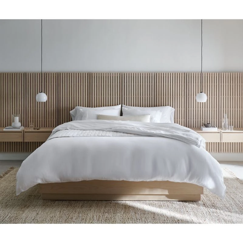 Batten White Oak King Plinth-Base Storage Bed