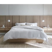Batten White Oak King Plinth-Base Storage Bed