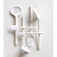 Crate & Barrel White Silicone Mini Scraper Spatulas, Set of 2