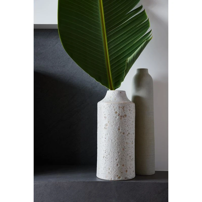 Ema Medium White Ceramic Vase 12.7"