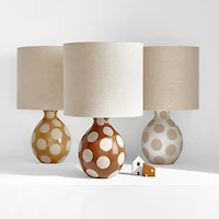 Dot White Ceramic Kids Table Lamp