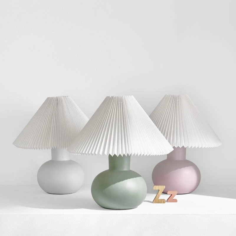 Flo Fluted White Ceramic Kids Table Lamp