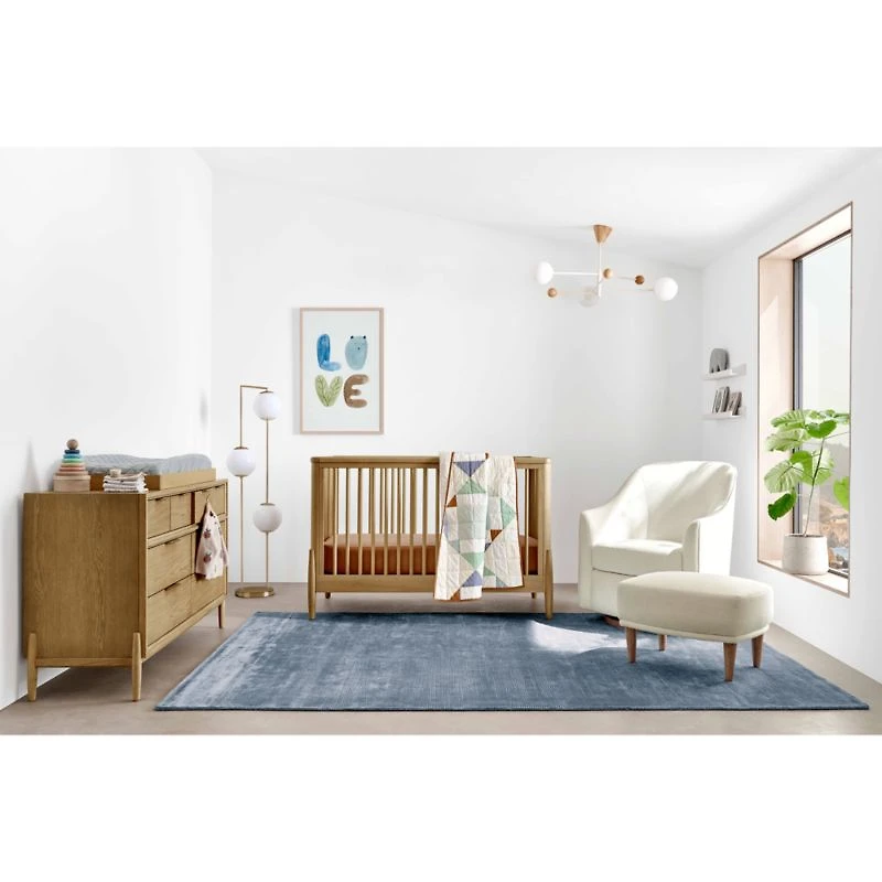 Quinn White Metal & Wood 28" Kids Ceiling Light