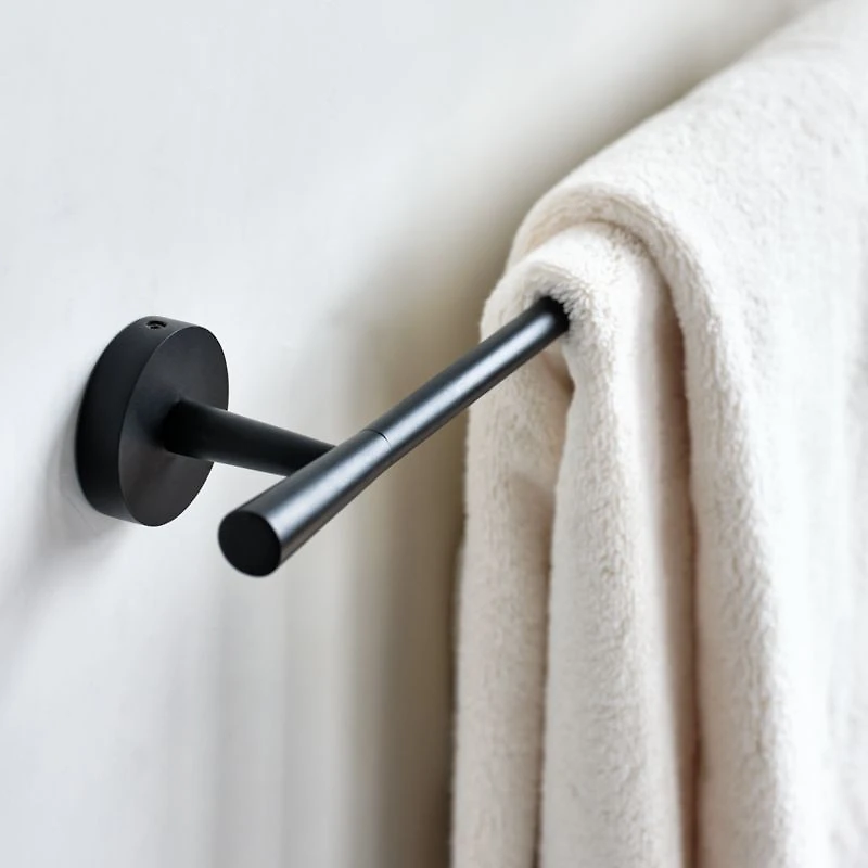 Tapered Matte Black Bath Towel Bar 24"
