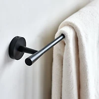 Tapered Matte Black Bath Towel Bar 24"