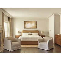 Caldwell Camel Brown Oak Wood Upholstered Storage Queen Bed by Jake Arnold