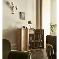 Winslow Natural Oak Wood Bar Cabinet by Jake Arnold