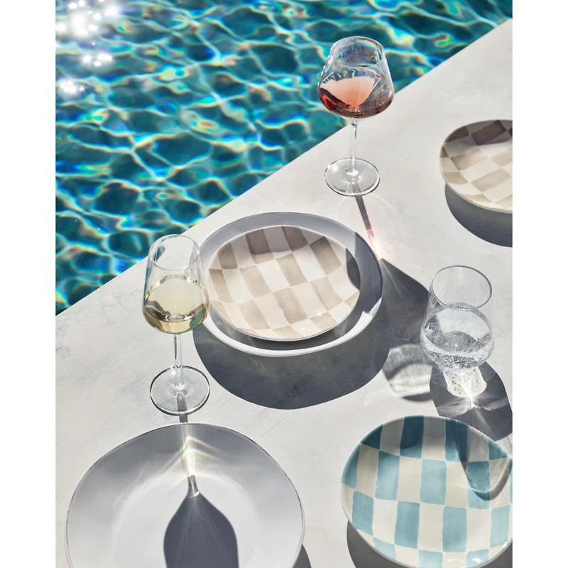 Marin Checkered Blue Melamine Salad Plate