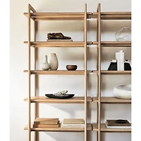 Elias Natural Elm Wood Open Bookcase