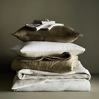 Aire Natural EUROPEAN FLAX ™-Certified Linen Burnt Green Twin/Twin XL Duvet Cover
