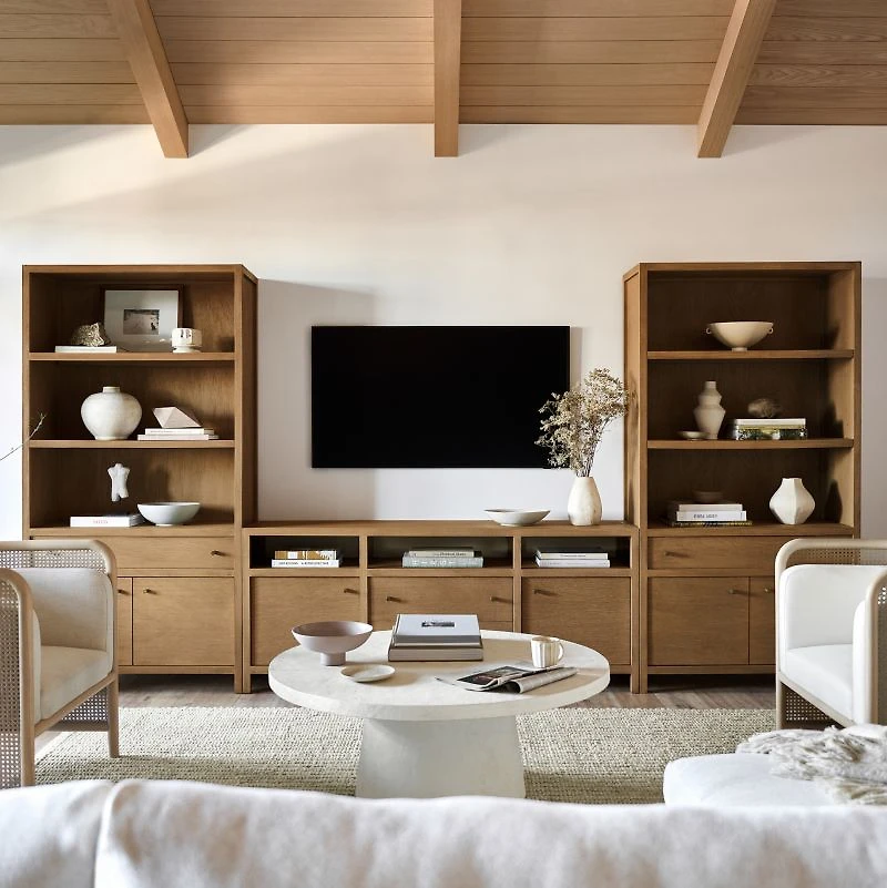 Keane 152" Driftwood Storage Media Console Set