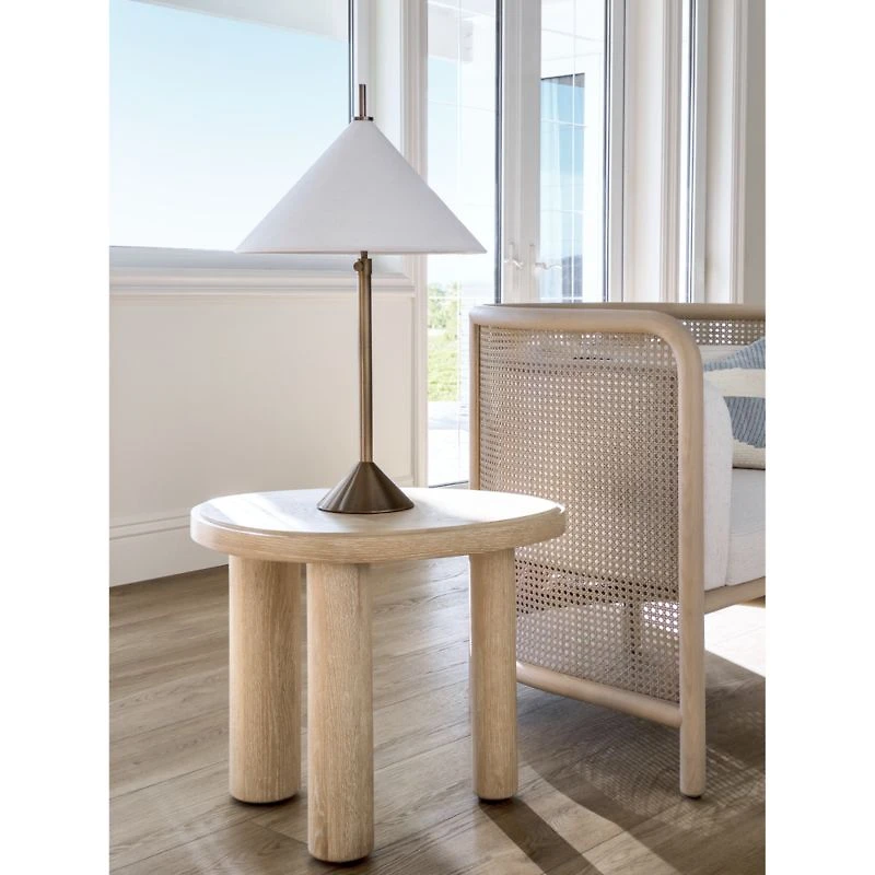 Fields Cane Back White Wash and Natural Accent Chair by Leanne Ford