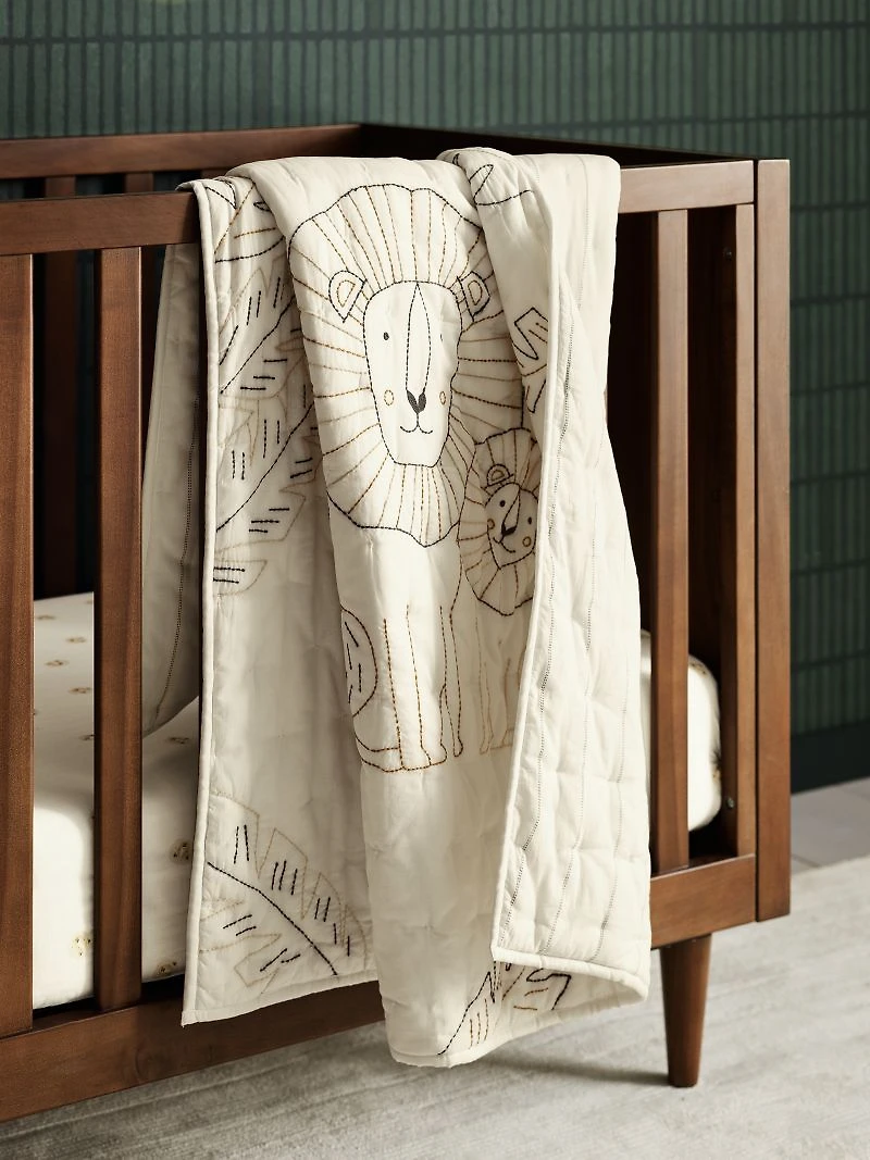 Jungle Lion Organic Cotton Baby Crib Quilt
