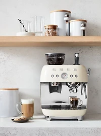 SMEG Cream Semi-Automatic Coffee and Espresso Machine with Milk Frother
