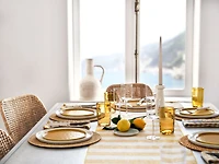 Merrow Stitch Yellow Stripe Napkins, Set of 4