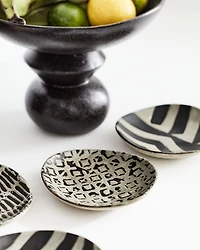 Ashanti Black Ceramic Decorative Pedestal Bowl by Eric Adjepong