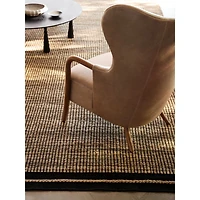 Santa Cruz Jute/Wool Blend Handwoven Black Border Area Rug 10'x14'