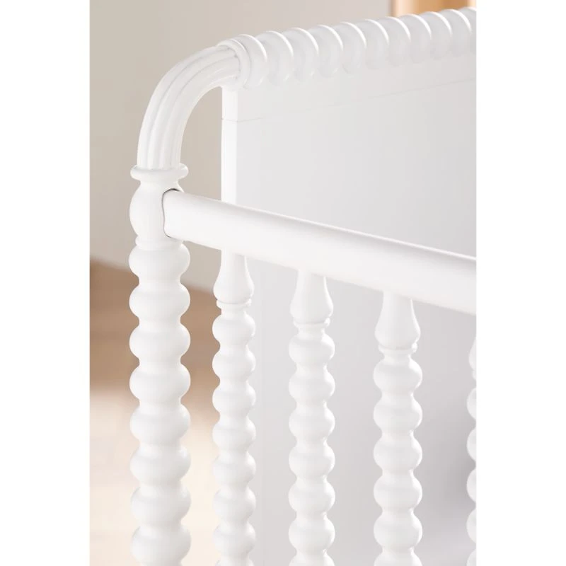Jenny Lind Heirloom White Wood Convertible Baby Crib with Toddler Bed Rail