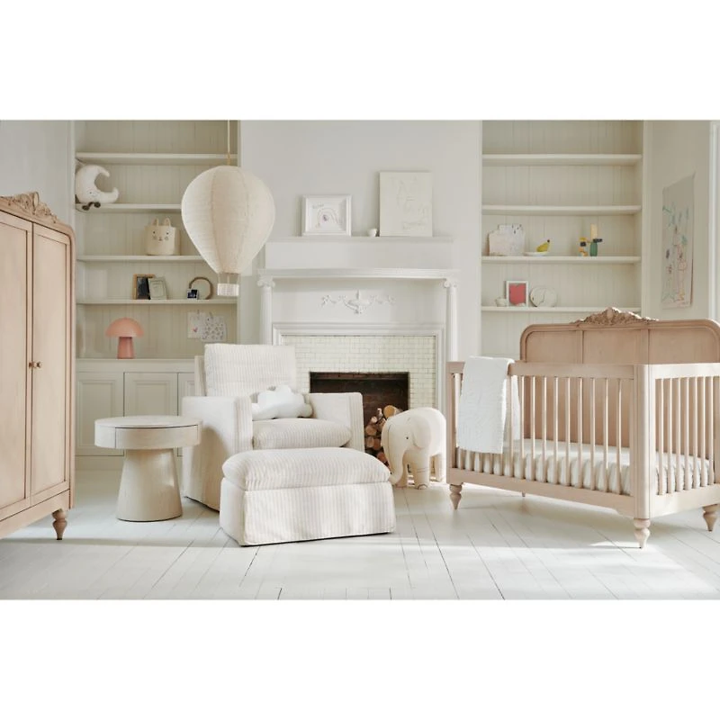 Lennox Carved Wood Convertible Baby Crib with Toddler Bed Rail by Leanne Ford