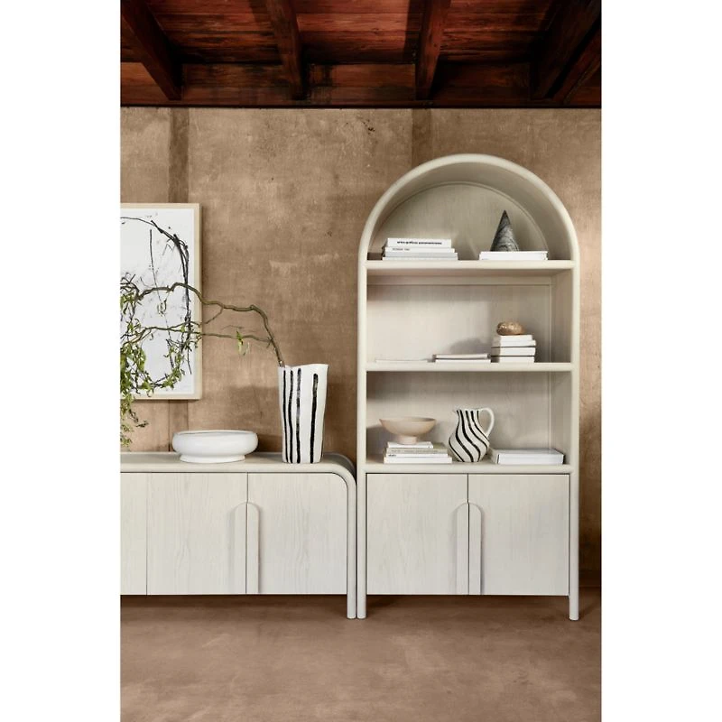 Annie 149" Whitewash Wood Storage Media Console Set by Leanne Ford