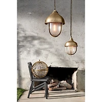 North Brass Cage Pendant Light by Leanne Ford
