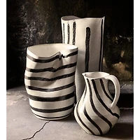 Paso Black and White Ceramic Vase by Leanne Ford 13"