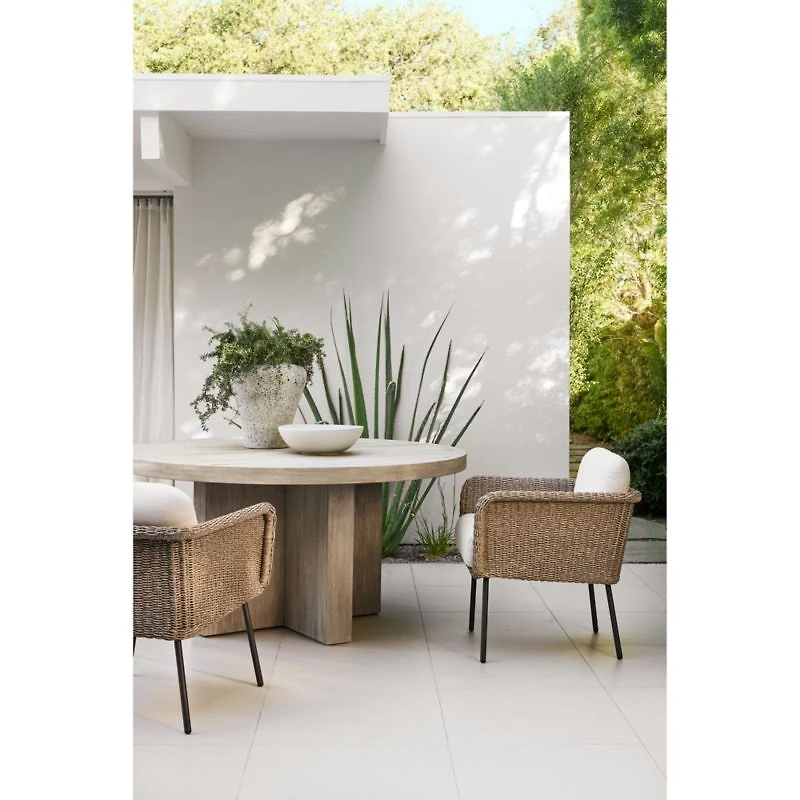 Mallorca 60" Round Wood Outdoor Dining Table