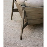 Andorra Weathered Grey Wood -Piece L-Shaped Outdoor Sectional Sofa with Sand Cushions