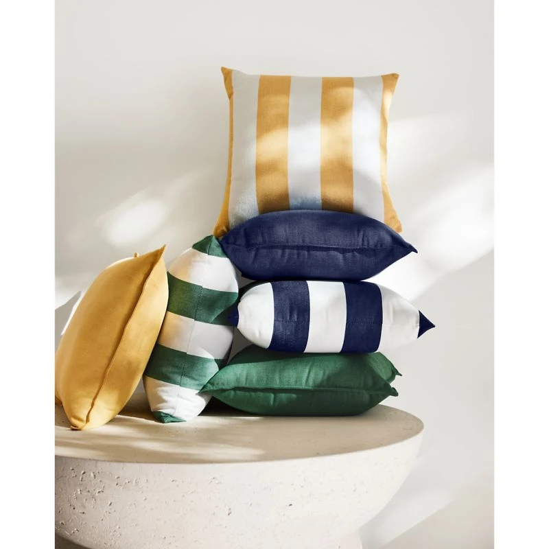 Sunbrella ® Solid 20"x20" Lemon Yellow Textured Outdoor Throw Pillow