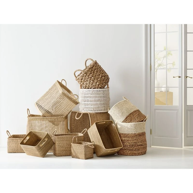 Rybak Medium Square Woven Decorative Blanket Basket