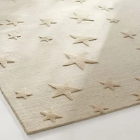 Modern Star Wool Pampas Ivory Kids 12"x18" Rug Swatch