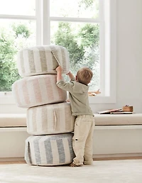 Cove Stone Tan Striped Kids Floor Cushion