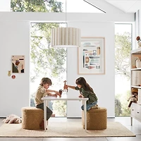 Chunky Squares Wool and Polyester Beige Kids Performance Area Rug 8'x10'